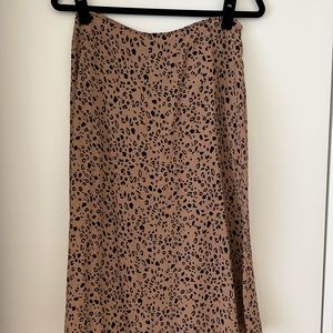 REFORMATION Mia Print Skirt, Leopard Print, Size 6